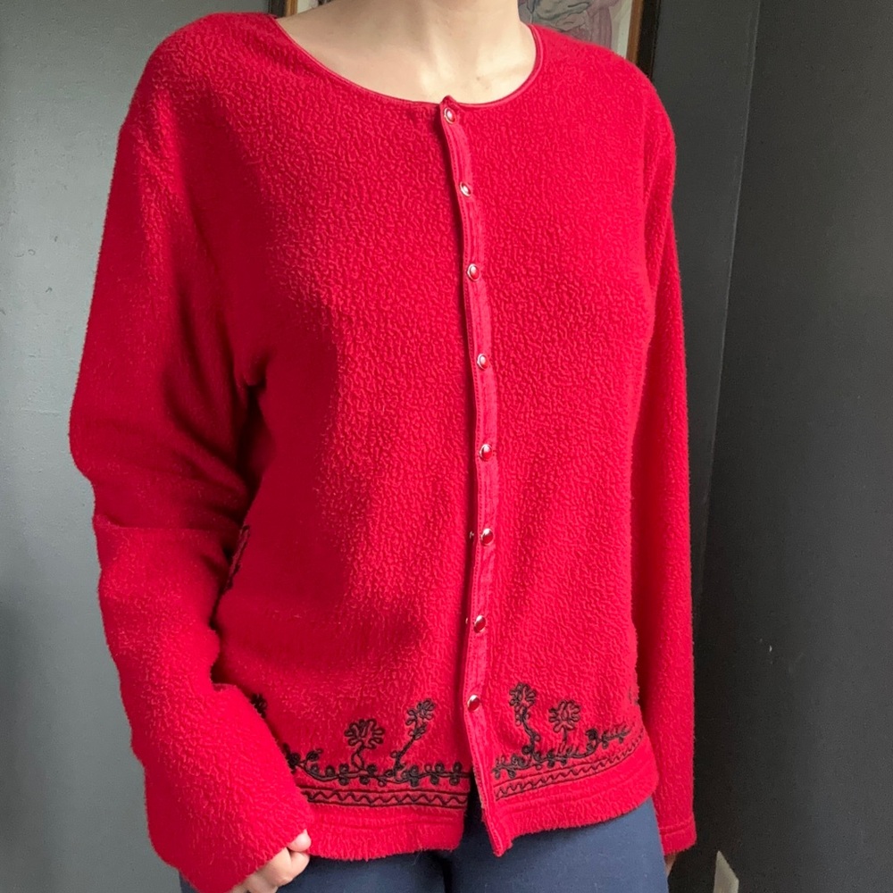 Vintage Northern Reflections Red Cardigan